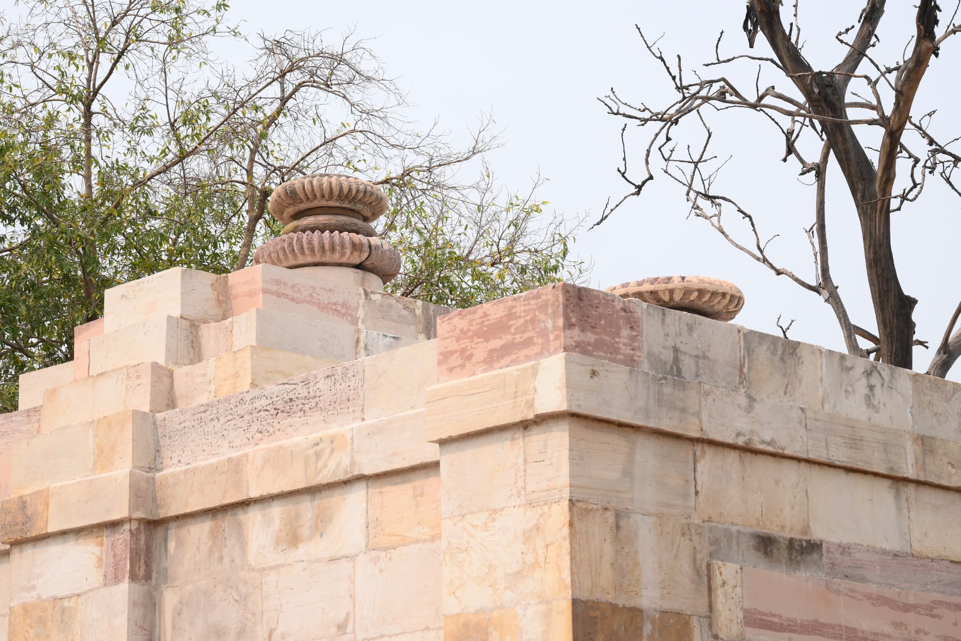Restored stonework detail at the Siddheshwar temple group